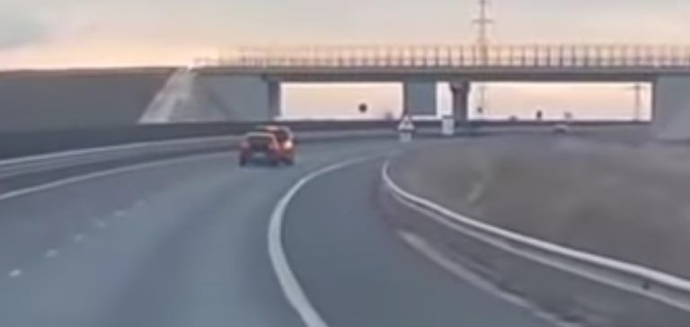 Șicană în trafic autostrada Timișoara-Arad (4)