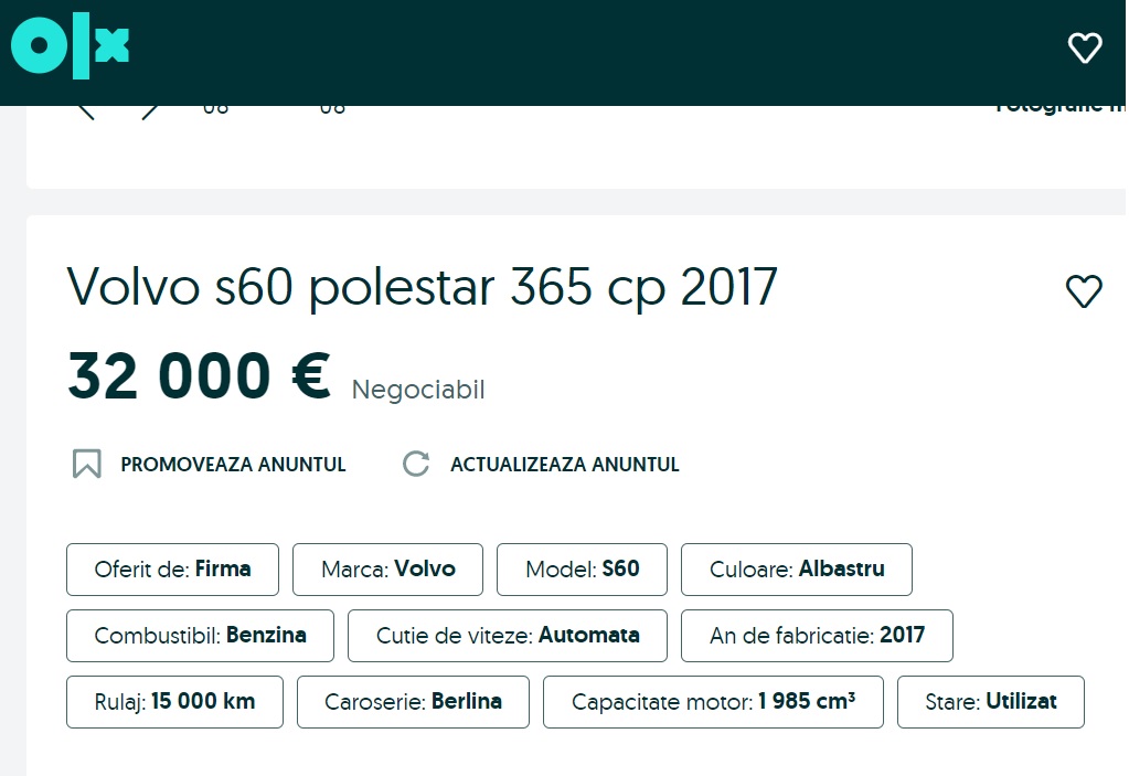 Cel mai misterios Volvo din toate timpurile a ajuns pe OLX. Volvo S60 Polestar 