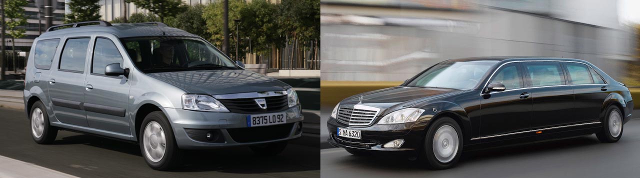 Dacia Logan MCV facelift vs. Mercedes S600 Pullman