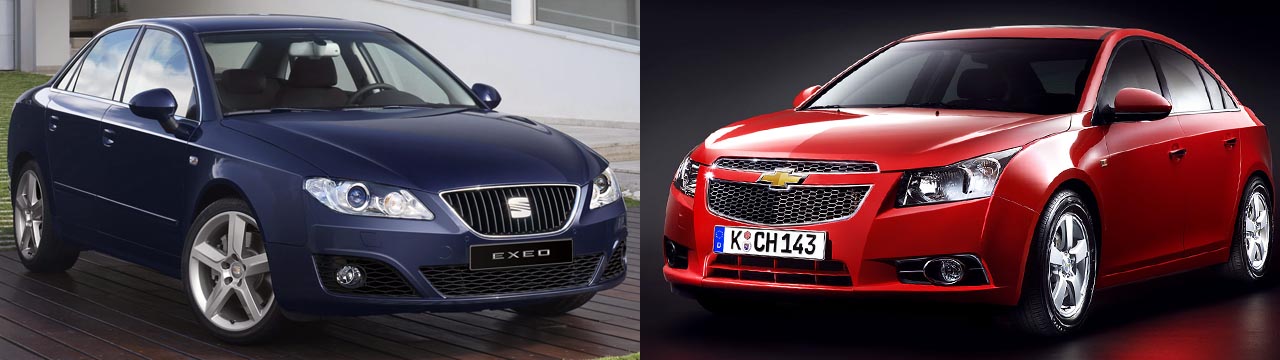 Seat Exeo vs. Chevrolet Cruze: machiaj spaniol si cocktail coreean