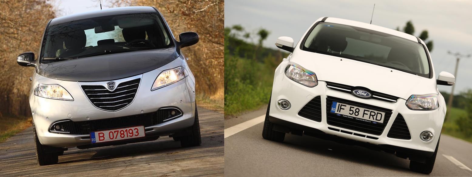 In test, Lancia Ypsilon TwinAir de 85 CP si Ford Focus 1.0 EcoBoost de 125 CP